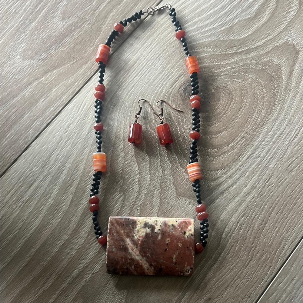 Carnelian Beaded Necklace
